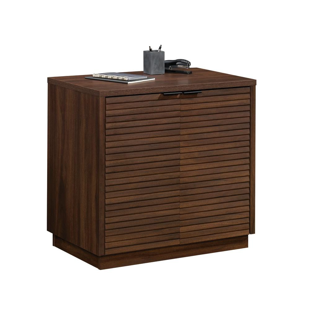 Spiced Mahogany 2-Door Office Storage Cabinet with Adjustable Shelves