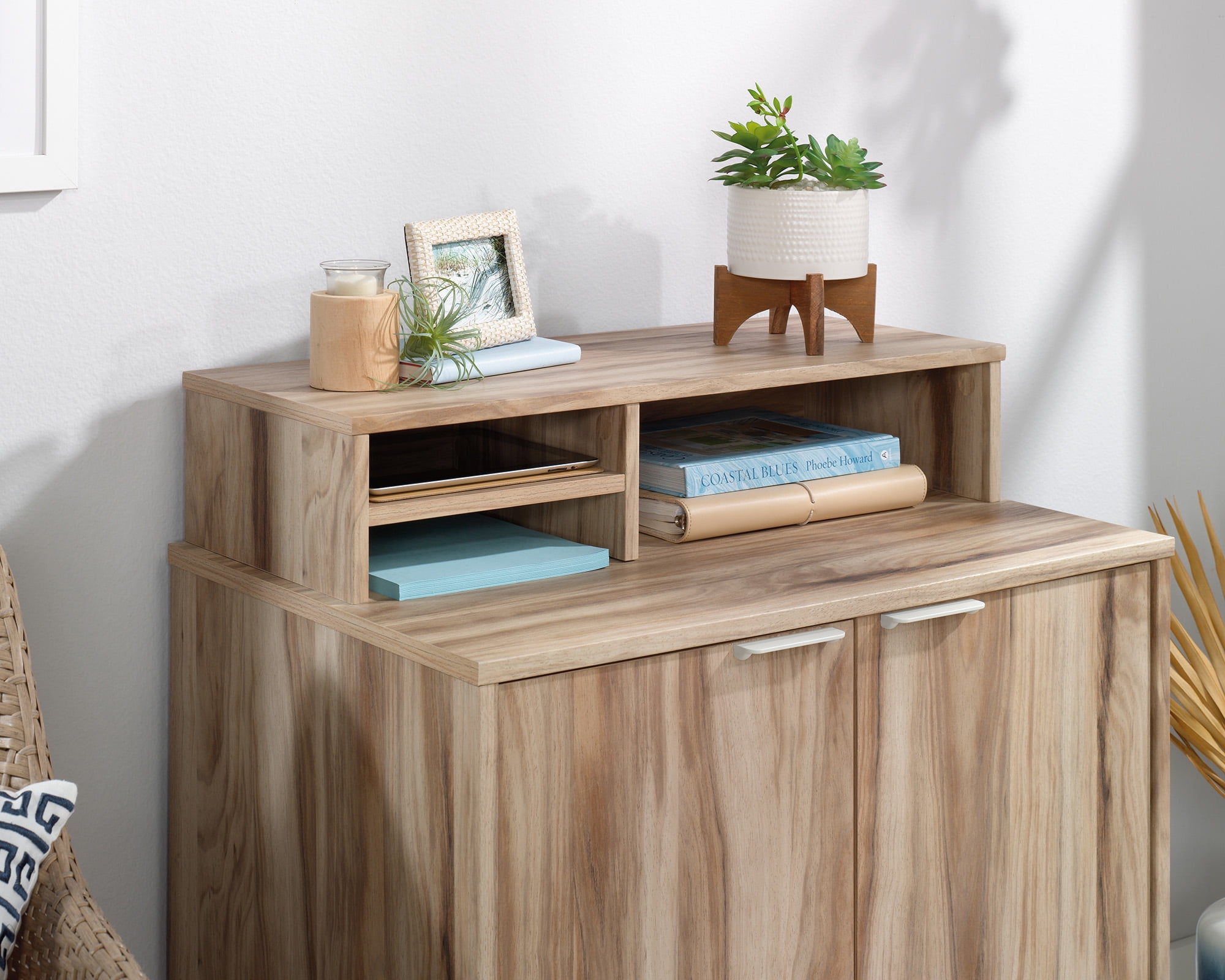 Kiln Acacia Brown Wood Cubbyhole Organizer Hutch