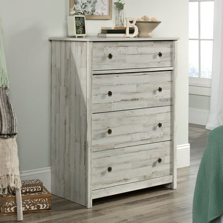 Sauder - River Ranch 4-Drawer Chest Dresser - White Plank