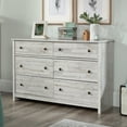 thumbnail image 1 of Sauder River Ranch Rustic 6-Drawer Bedroom Dresser, White Plank Finish, 1 of 11