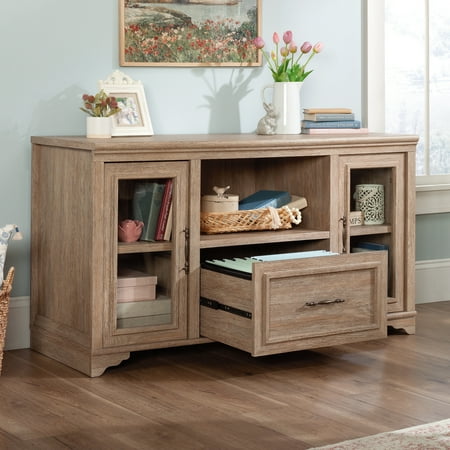Sauder Rollingwood Storage Credenza, Brushed Oak Finish