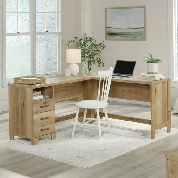 Sauder Rosedale Ranch Farmhouse L-Desk, Timber Oak Finish
