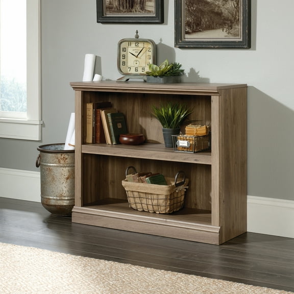 Sauder Select 2-Shelf Bookcase, Salt Oak Finish