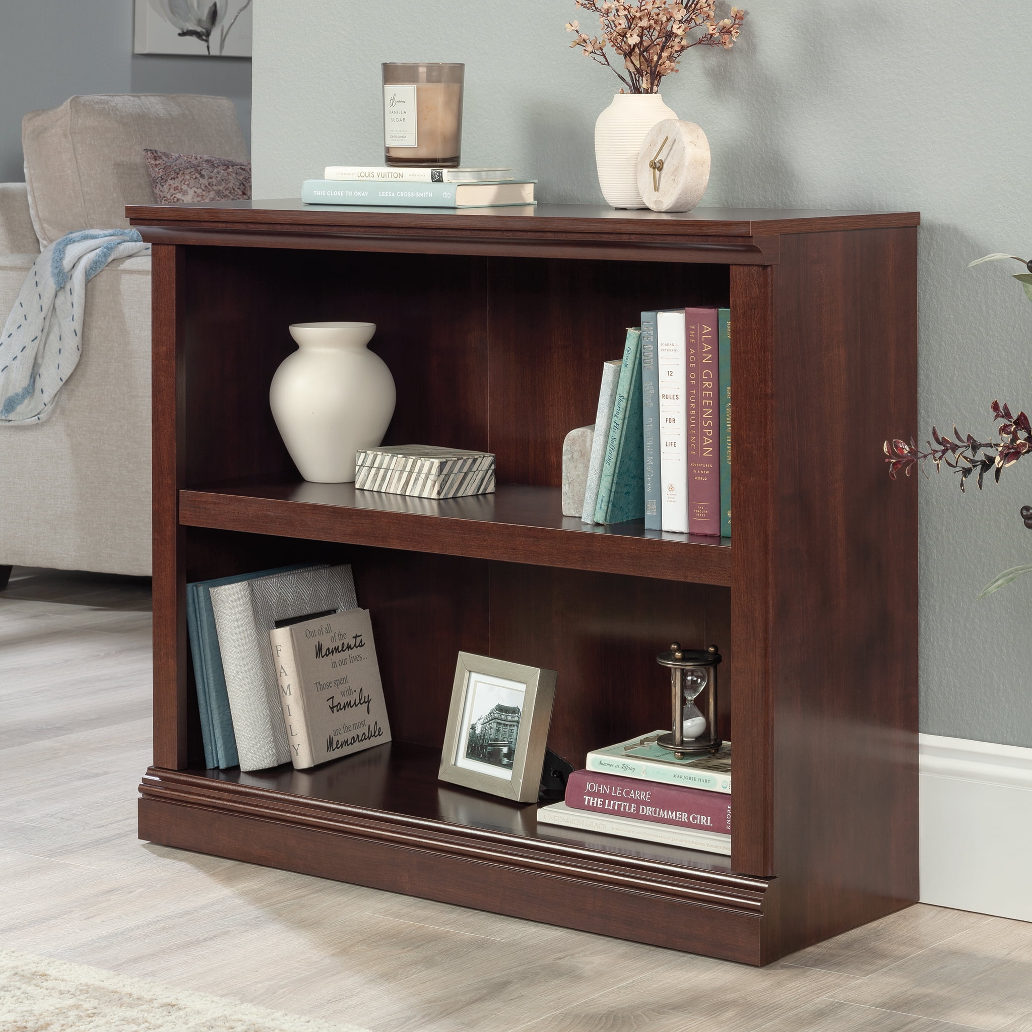 Select Cherry Adjustable 2-Shelf Bookcase