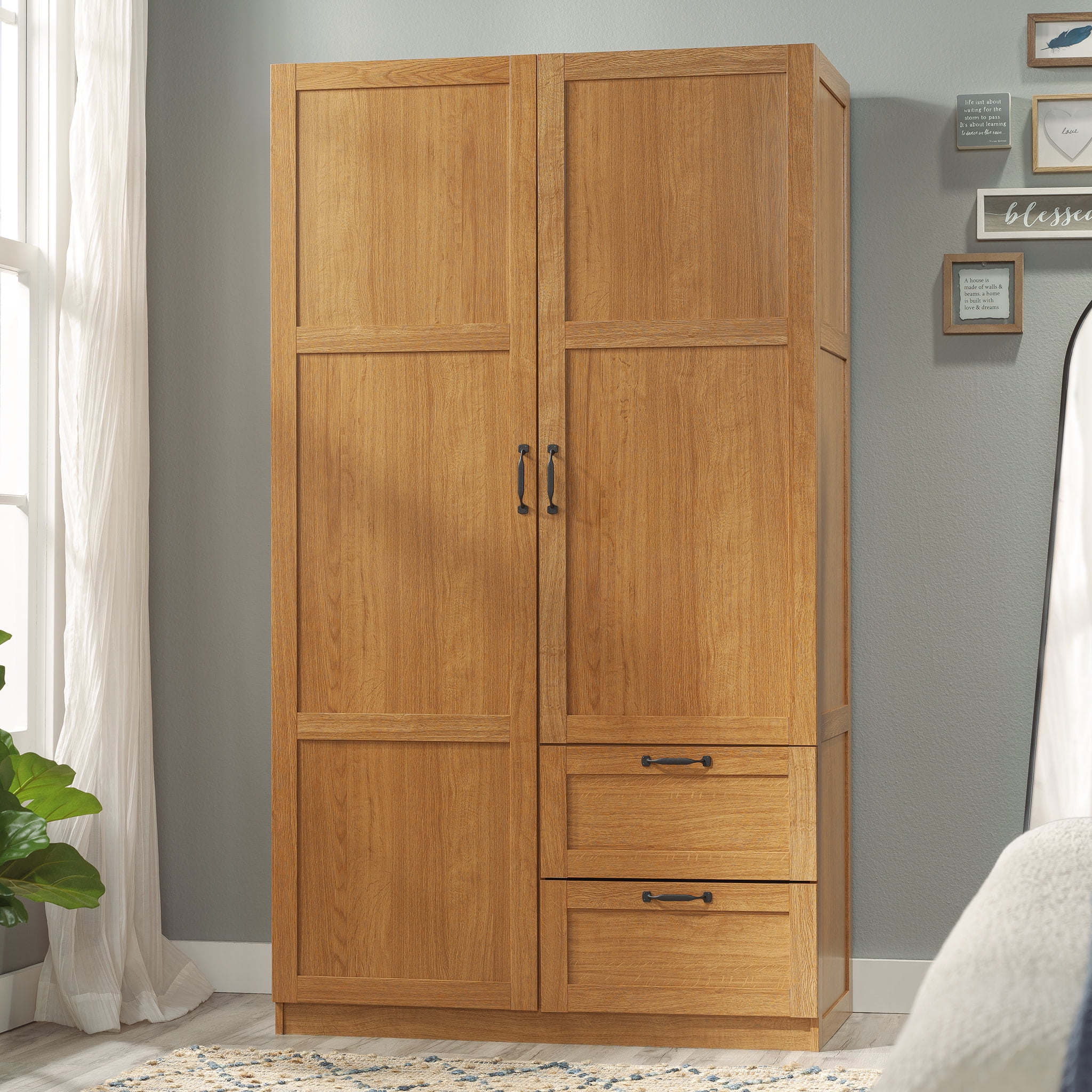 Sauder Large Storage Cabinet Highland Oak