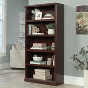 Sauder Select 5 Shelf Wood Bookcase in Cherry Finish
