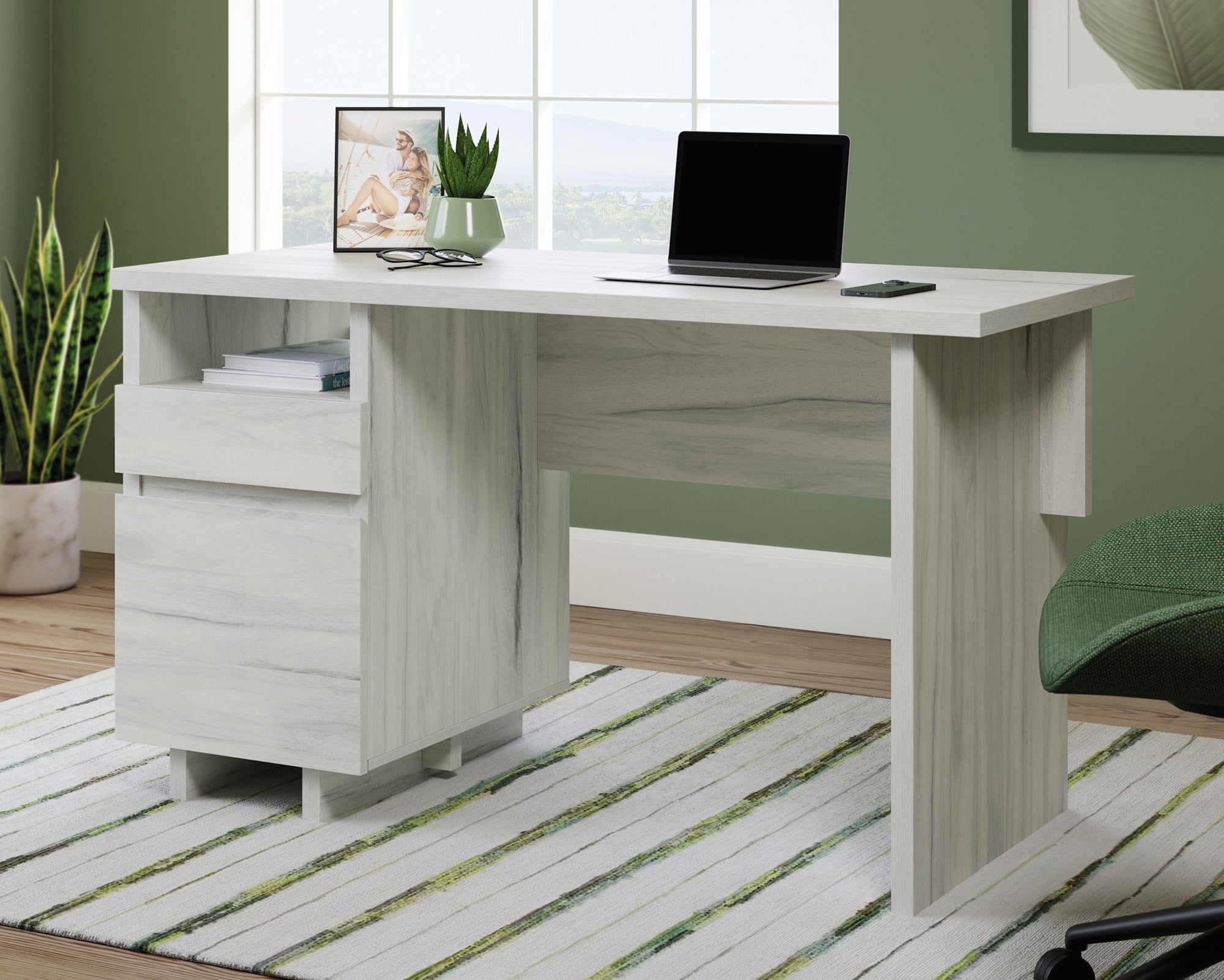 Sauder Select Engineered Wood Desk in Haze Acacia/Natural Finish