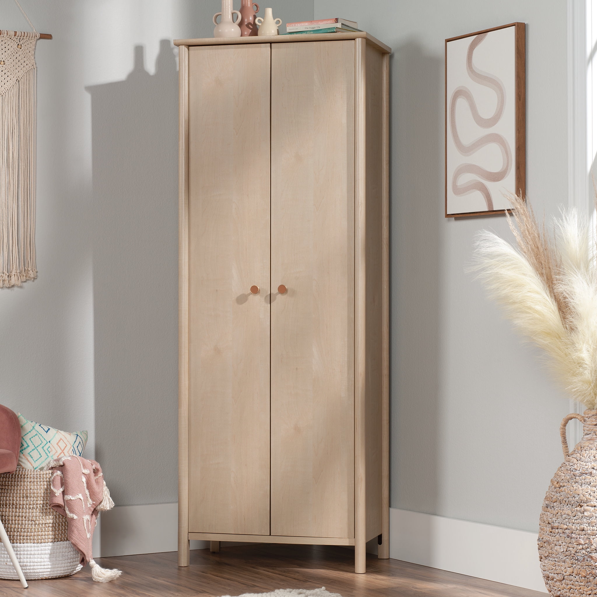 Sauder Select Engineered Wood Storage Cabinet in Natural Maple Finish