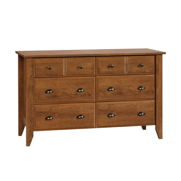 Sauder Shoal Creek 6 Drawer Dresser, Oiled Oak Finish