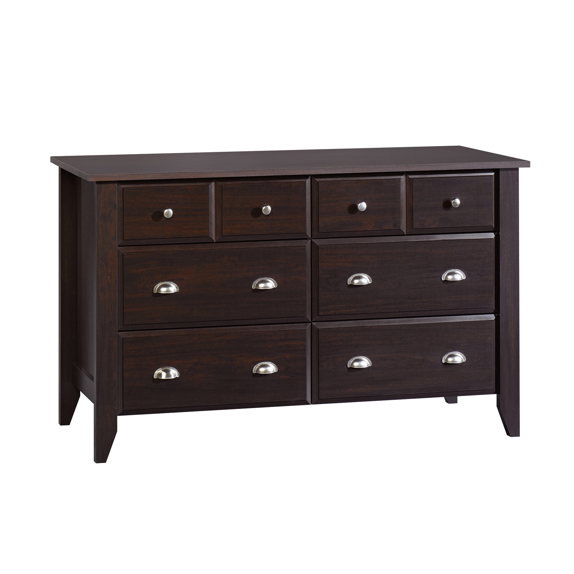 Sauder Shoal Creek 6-Drawer Dresser, Jamocha Wood Finish, Elegant