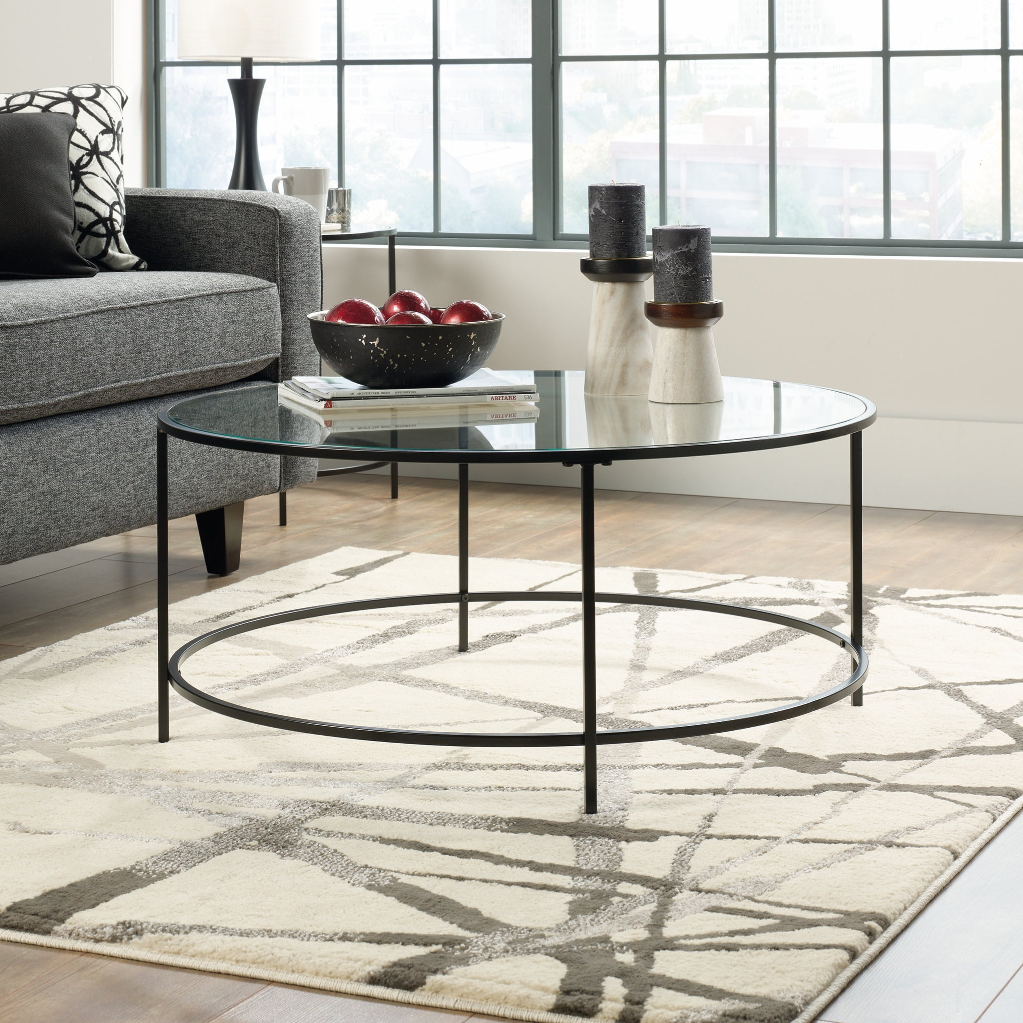 Sauder Harvey Park Round Coffee Table Black
