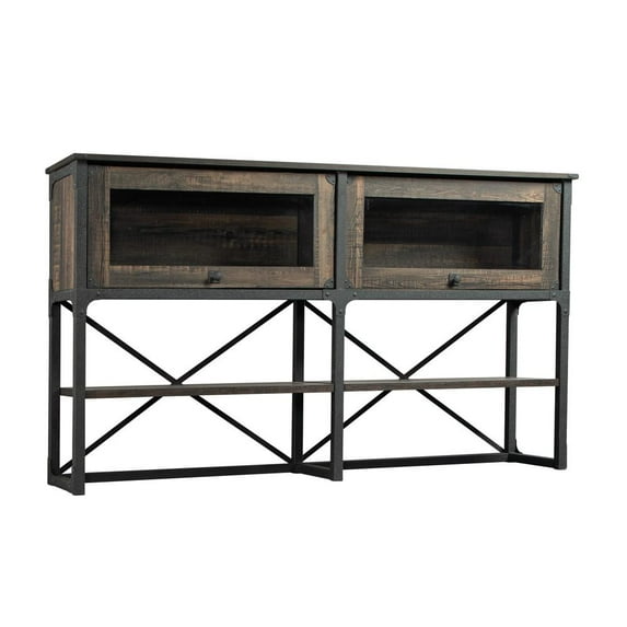 Sauder Steel River Engineered Wood Large Hutch in Carbon Oak Finish