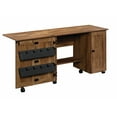 Sauder Rolling Crafters Sewing & Craft Cart Table with Storage, Vintage Oak Finish