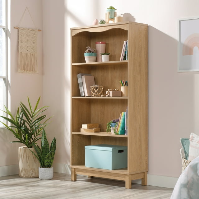 Sauder Storybook 4Shelf Bookcase, Dover Oak Finish