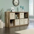 thumbnail image 1 of Sauder Stow-away Engineered Wood 8-Fabric Cube Storage in Lintel Oak, 1 of 11