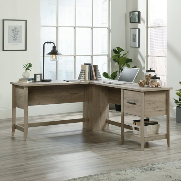 Sauder Summit Station L-Shaped Computer Desk, Laurel Oak Finish