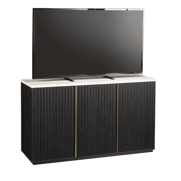 Sauder Misc Entertainment Credenza, For TVs up to 54", Raven Oak finish