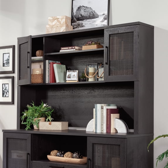 Sauder Tiffin Line Engineered Wood Large Hutch in Raven Oak Finish