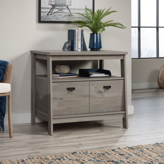 Sauder Trestle 1-Drawer Lateral Filing Cabinet, Mystic Oak Finish