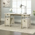 thumbnail image 1 of Sauder Trestle Executive Desk, Chalked Chestnut Finish, 1 of 14