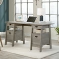 thumbnail image 1 of Sauder Trestle Executive Desk with Drawers, Mystic Oak Finish, 1 of 11