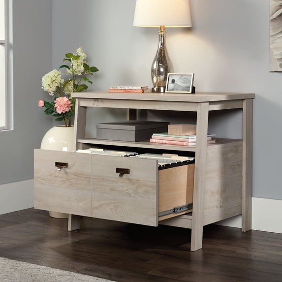 Sauder Trestle Lateral File Cabinet, Chalked Chestnut Finish