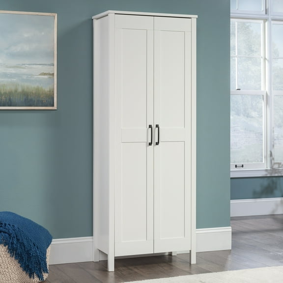 Sauder Two-Door Storage Cabinet, White Finish