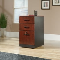Sauder Via 3-Drawer Pedestal File Cabinet in Classic Cherry Finish