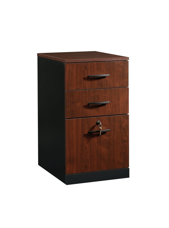 Sauder Via 3-Drawer Pedestal File Cabinet in Classic Cherry Finish