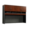 thumbnail image 1 of Sauder Via Wood & Fabric Credenza Hutch in Classic Cherry/Soft Black, 1 of 10
