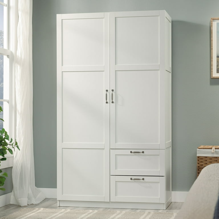 Sauder Wardrobe Storage Cabinet White Finish