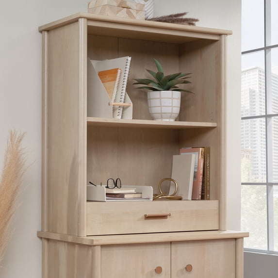 Sauder Whitaker Point Transitional Library Hutch, Natural Maple Finish
