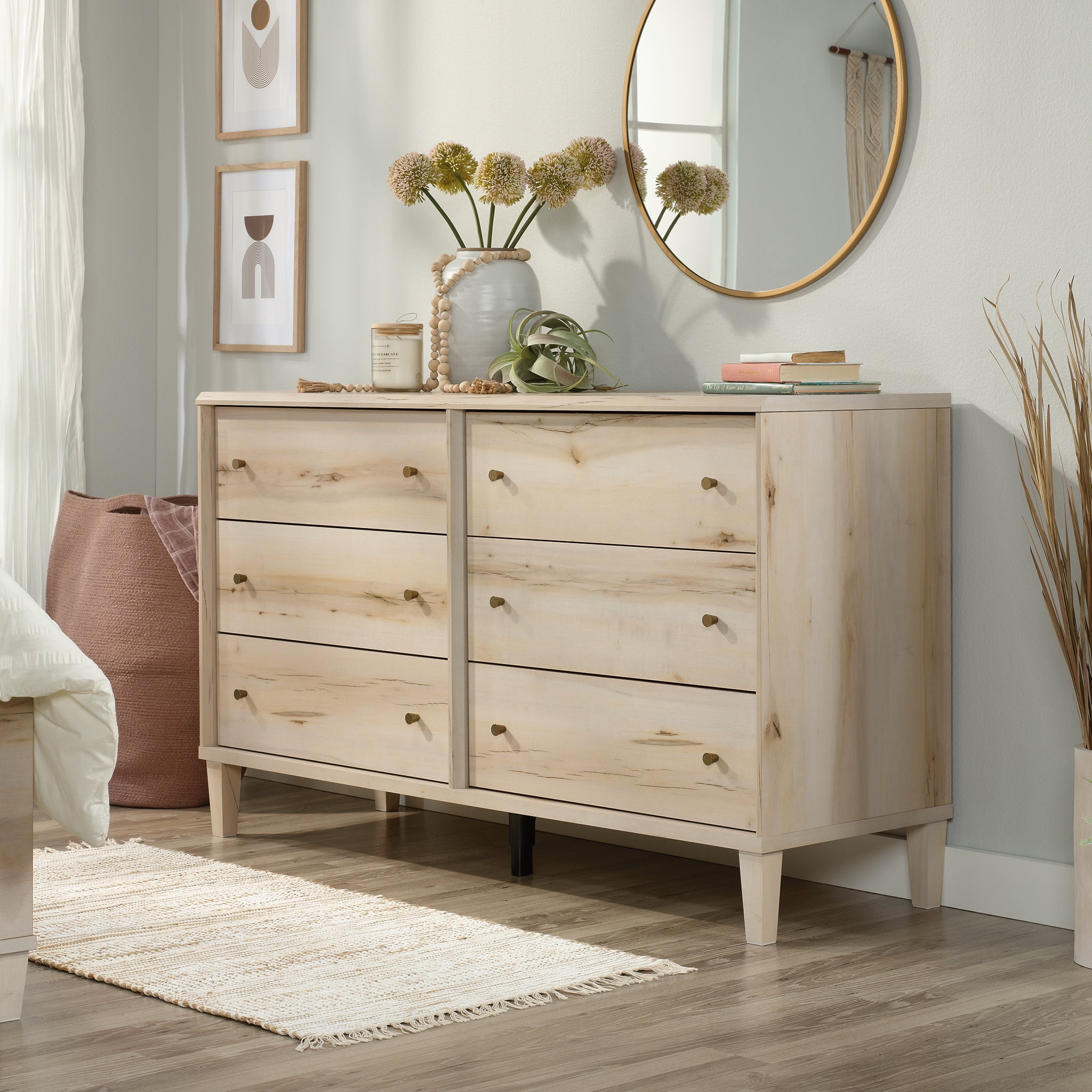 Pacific Maple 6-Drawer Double Horizontal Dresser