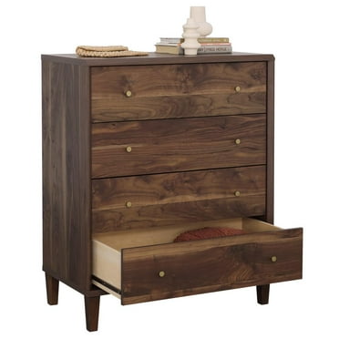 Sauder Willow Place Engineered Wood 4 Drawer Chest in Grand Walnut