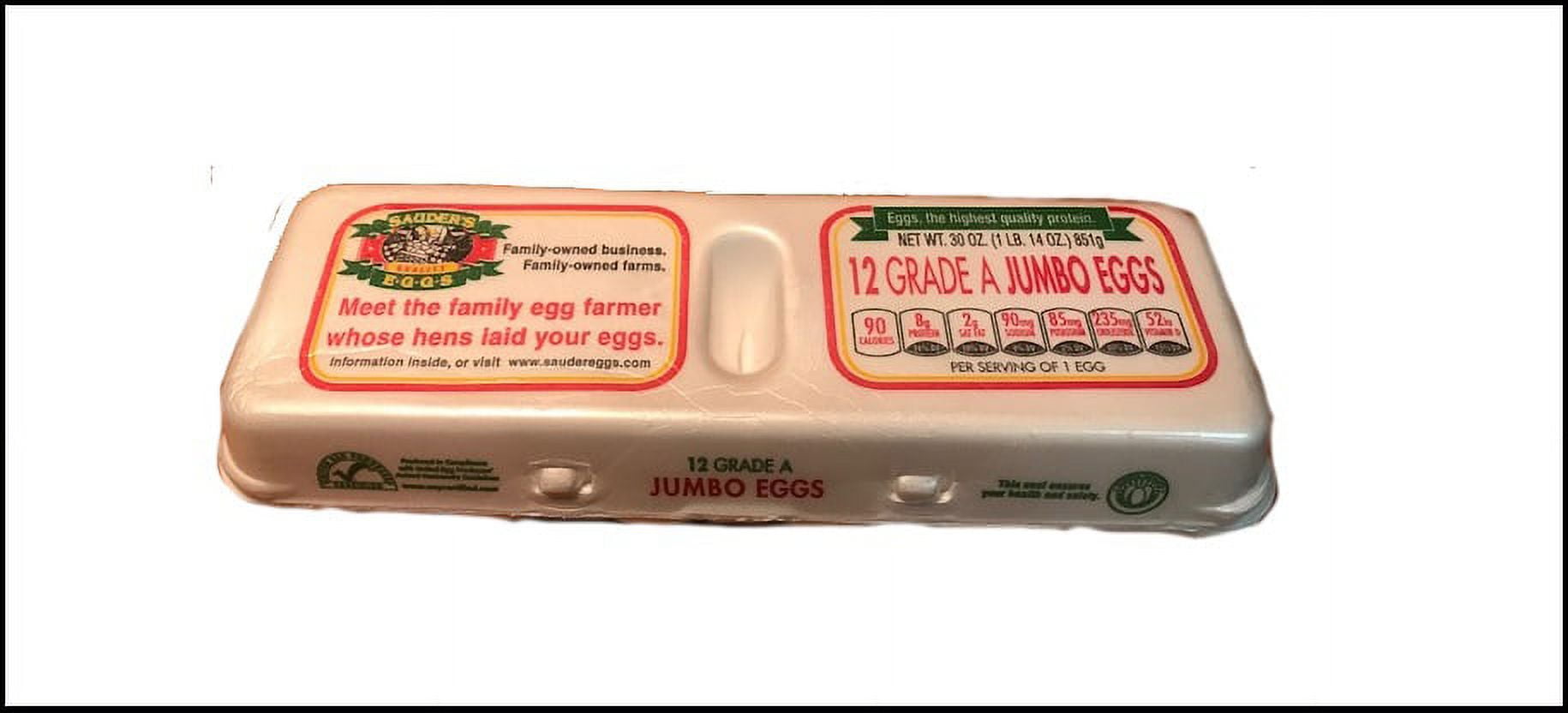 Sauder's Grade A Jumbo Eggs, 12 Count