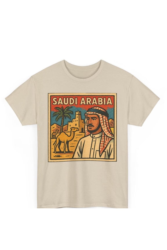 Saudi Arabia Comic Retro Style Vintage Riyadh Skyline Middle East Travel T-Shirt