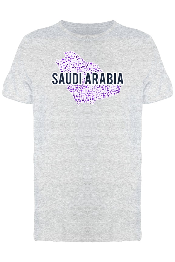 Saudi Arabia Dotted Map Ts Tee Men's -Image by Shutterstock