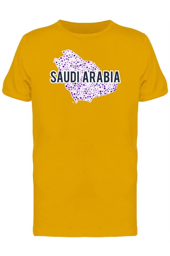 Saudi Arabia Dotted Map Ts Tee Men's -Image by Shutterstock