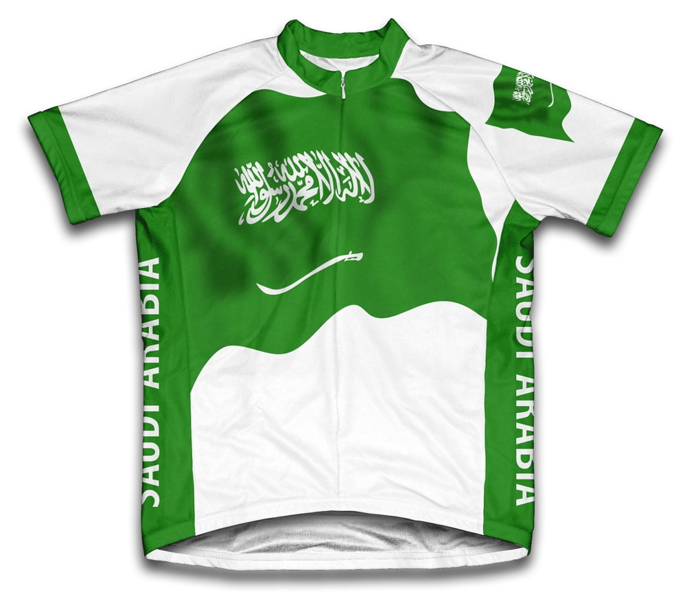 Saudi Arabia Flag Short Sleeve Cycling Jersey for Men Size 4XL