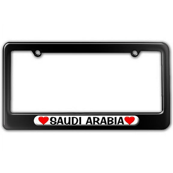 Saudi Arabia Love with Hearts License Plate Frame