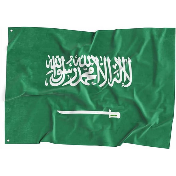 Saudi Arabia National Flag Polyester Fiber 3x5 Feet Flag, Bright Colors And Anti-ultraviolet Fade Flag Indoor Outdoor Banner