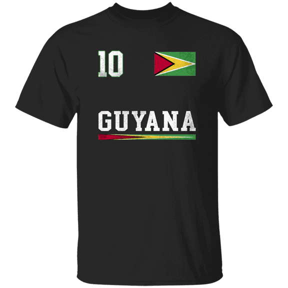 Guyana Flag Emblem Guyanese Pride Proud Men Women Soccer Fan T-Shirt