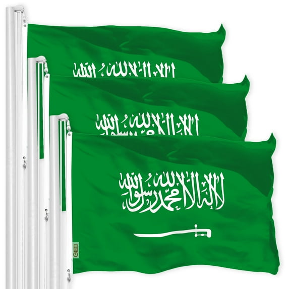 Saudi Arabia Saudi Arabian Flag 3x5FT 3-Pack 150D Printed Polyester By G128