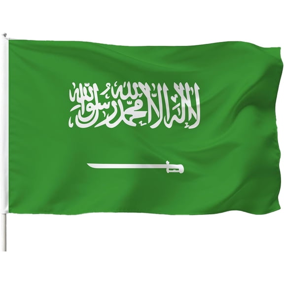Saudi Arabias Flag Kingdoms of Saudi Arabian Flags Resistants and Double Stitched Brass Grommets Suitable for Outdoor and Indoor Decro