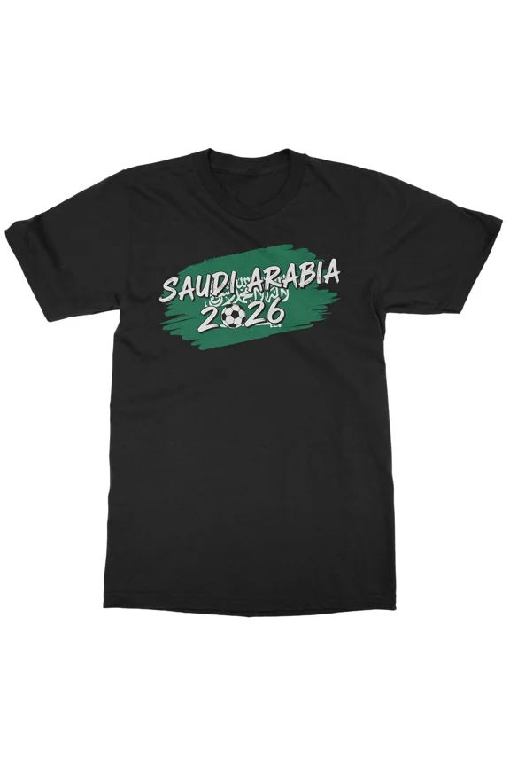 Saudi Tribute Flag Graphic 2026 Soccer Fans Unisex T-Shirt, S-5XL