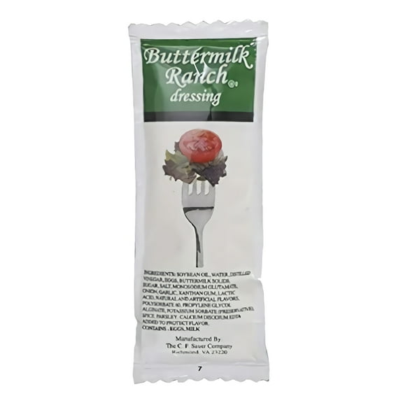 Sauer's Buttermilk Ranch Dressing | 12 Gram Pouches | 200 Count Case