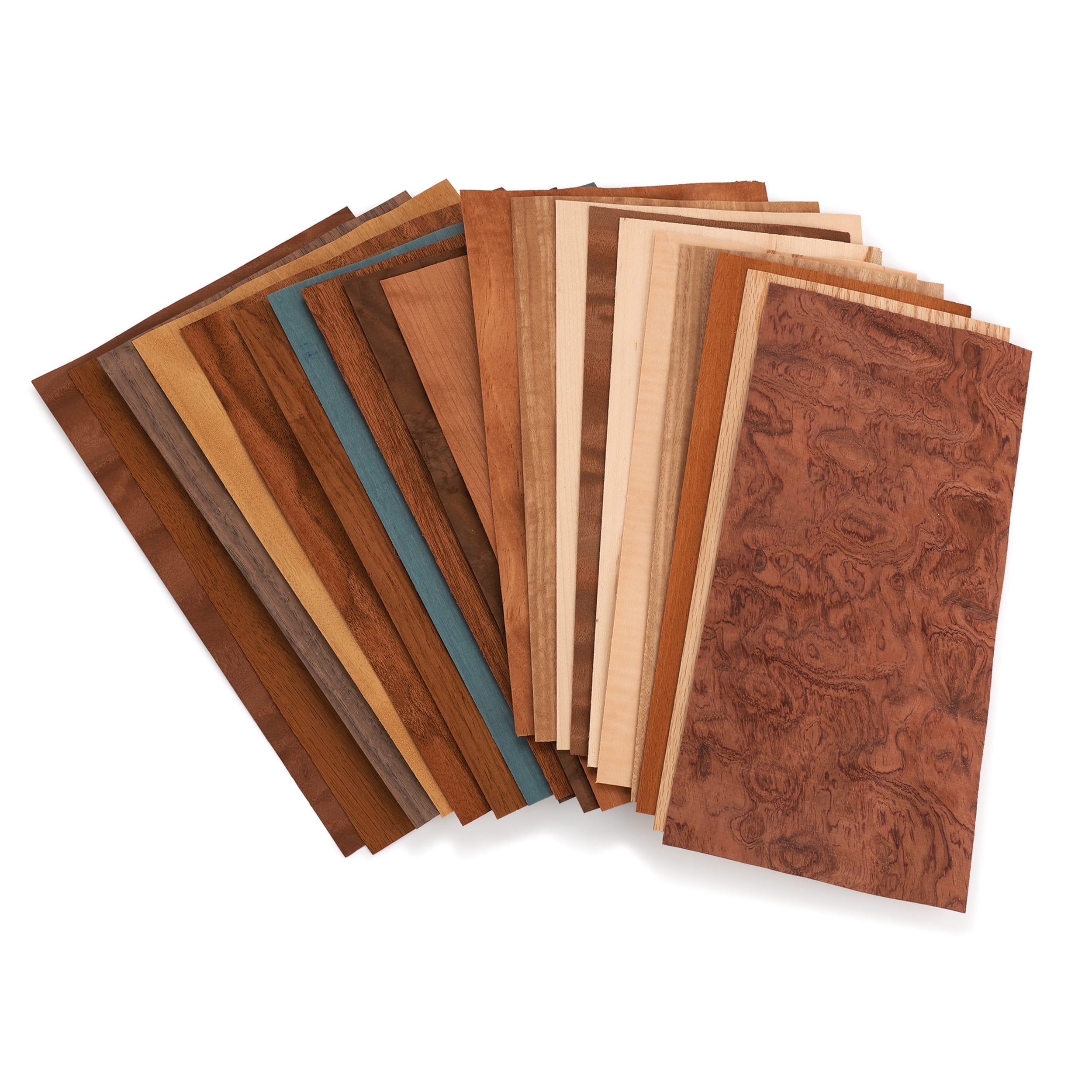 Mixed Variety Domestic & Exotic Hardwood Veneer Pack, 10 sq ft