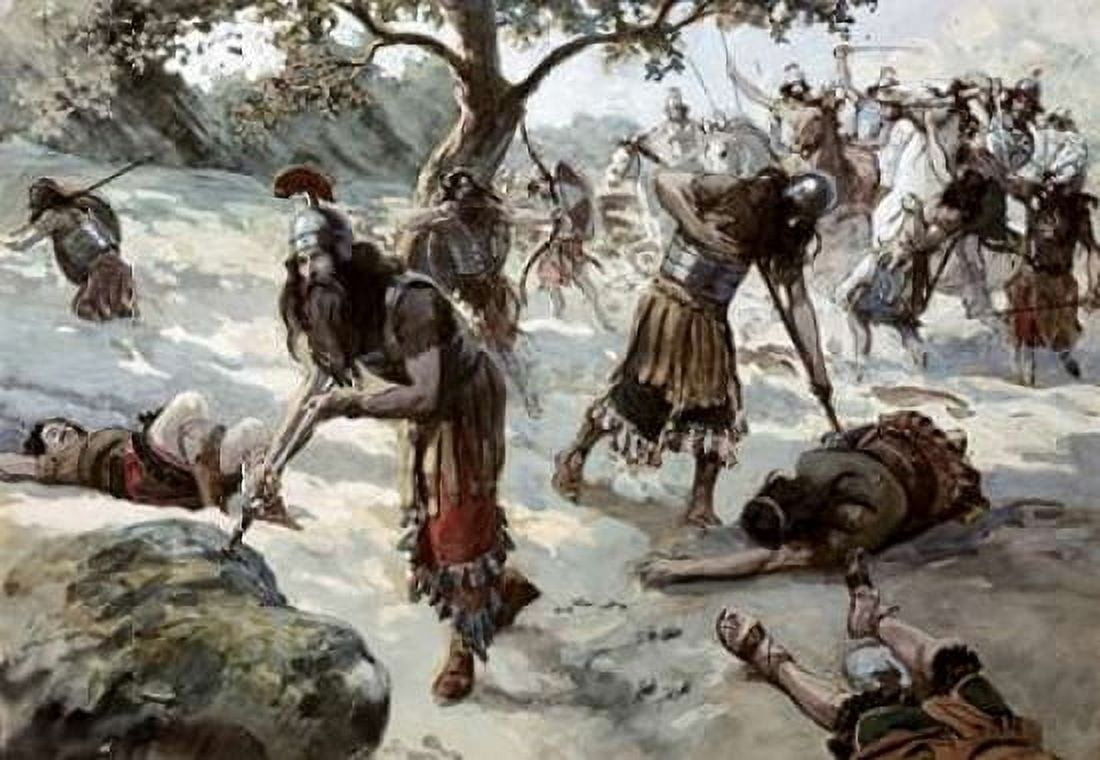 Saul Falls Upon His Sword Canvas Art - James Jacques Tissot (20 x 28)