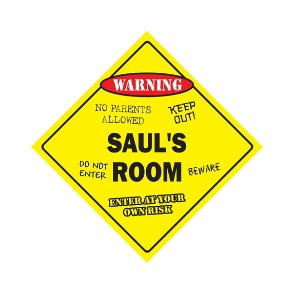 Saul's Room Sign Crossing Zone Xing | Indoor/Outdoor | 12" Tall kids bedroom decor door children's name boy girl