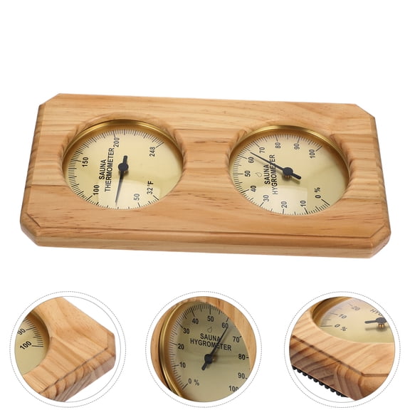 Pawsdot Indoor Thermometer Hygrothermograph Sauna Hygrothermograph Multi Wood 1Set